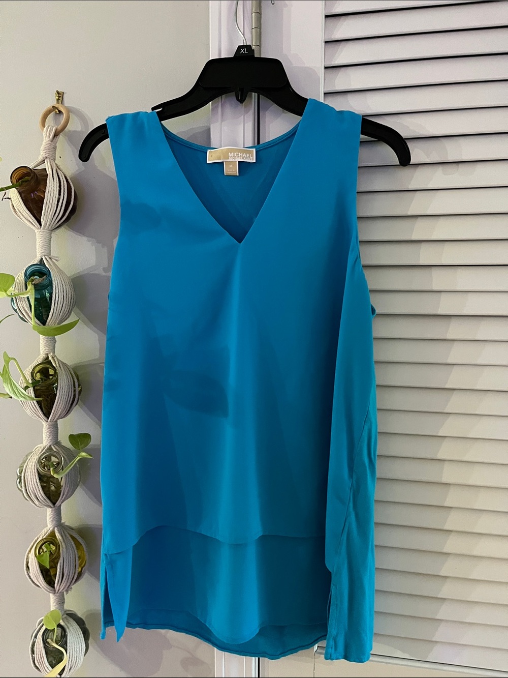 MICHAEL Michael Kors Turquoise V-Neck Sleeveless Layered Tunic